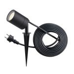 D'Lite Piquet Lumière Fuse Câble D'Alimentation Noir | IP65 - Convient pour 1x GU10 | incl. cable 2 Meter