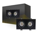 Bright Choice Spot Duo Zwart | Zaagmaat 155x75mm - IP22 - GU10 Fitting