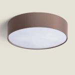 Bright Choice LED Plafondlamp Rond Textiel Bruin | 500mm - Geschikt voor 3x E27 – Max 40W